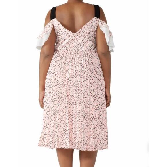 NWOT Eloquii pleated cold shoulder with hearts dress plus size 16 - Picture 2 of 11